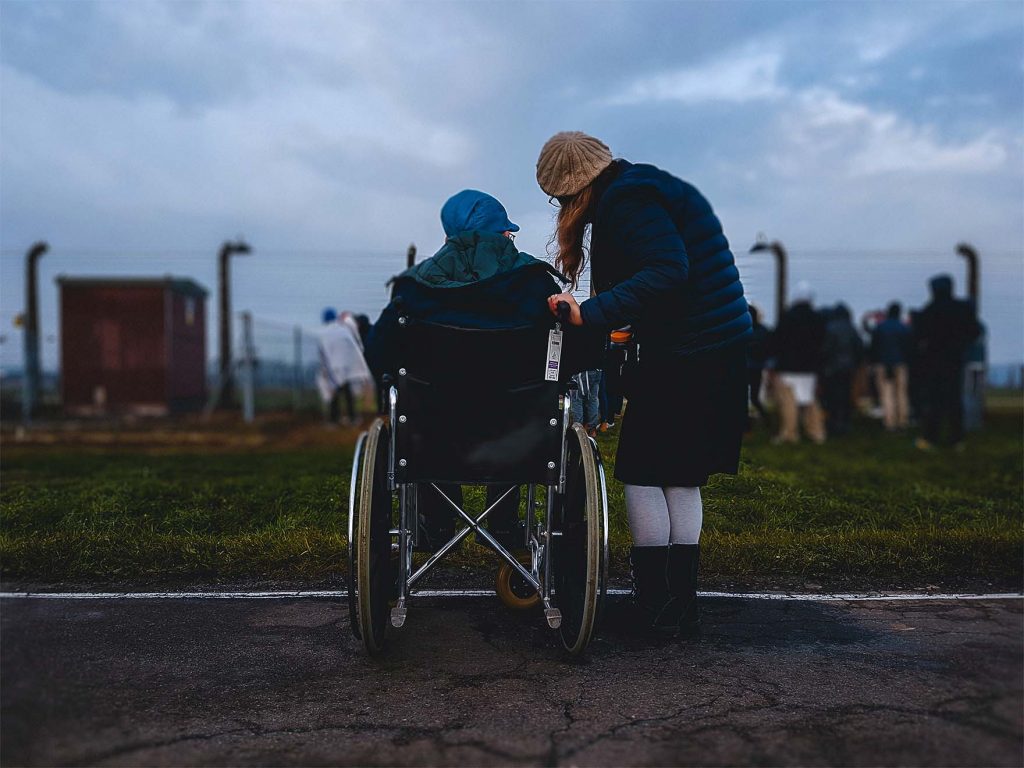 Residents in a wheelchair